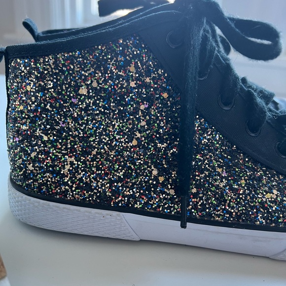 EUC Cat and Jack glitter high tops sz 5 black laces multi-colored glitter TARGET - Picture 15 of 15